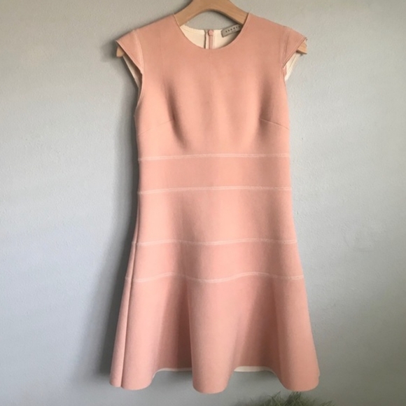 SANDRO Remind Rose Cindre Pink Tiered Fit And Flare Baby Pink Short Dress - Picture 11 of 11